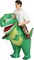 GOOSH Inflatable Dinosaur Ride-on Green Dino Halloween Costume for Kids and Adults